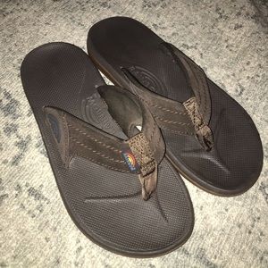 Men's RAINBOW SANDALS Flip Flops  BROWN Size M9